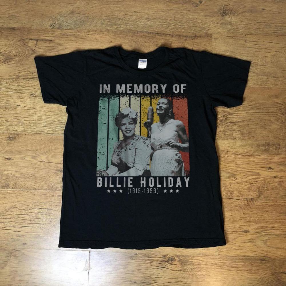 In Memory Of Billie Holiday - Unisex Black T-Shirt